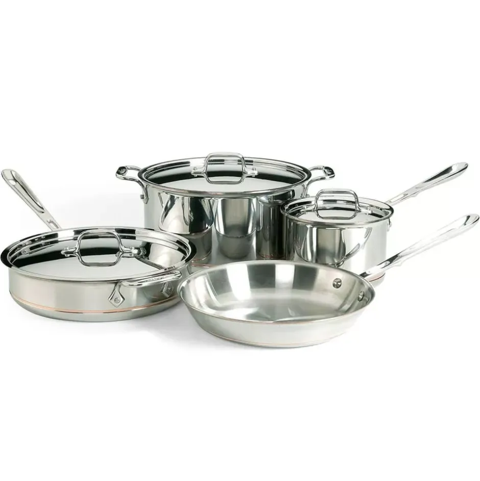 Copper Core 5-Ply Bonded Cookware Set, 7 Piece Set>All-Clad Sale