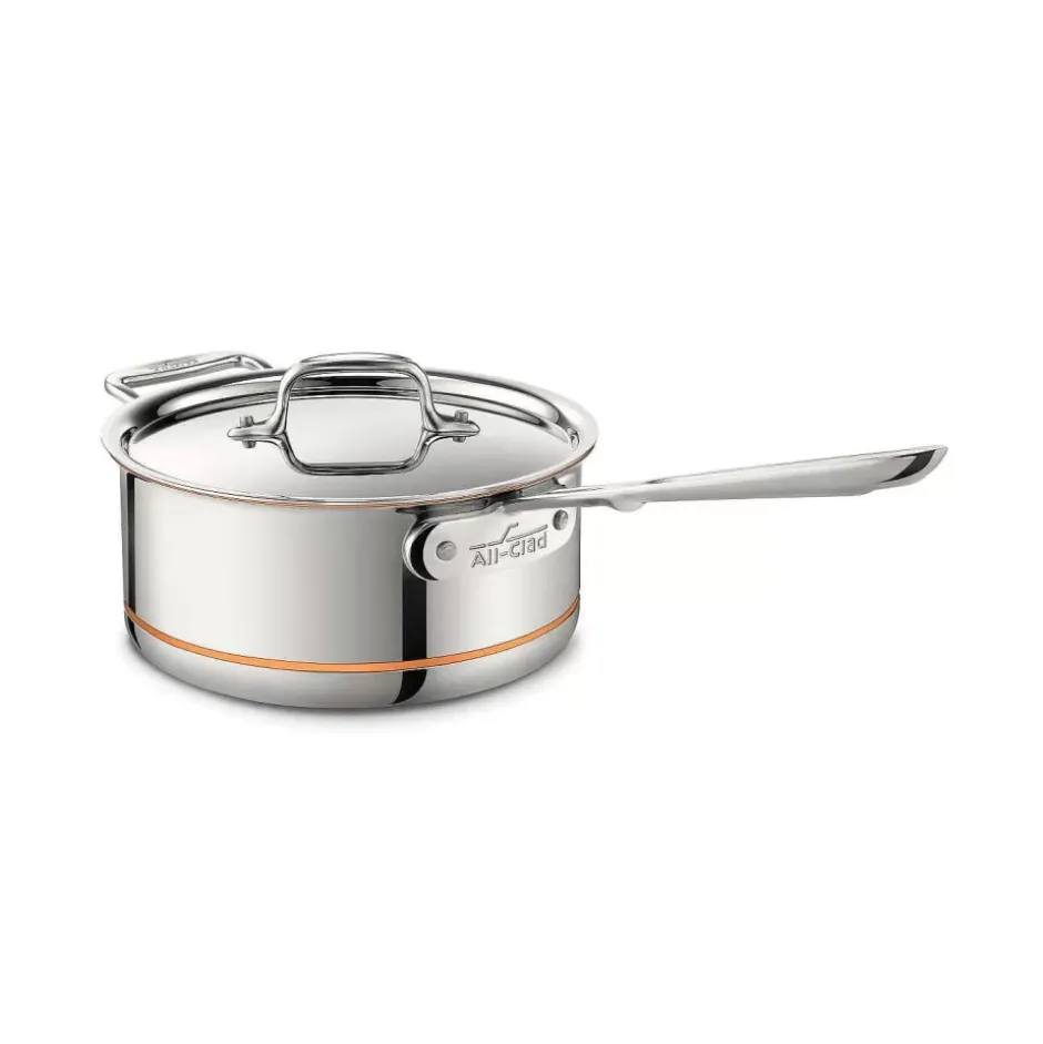 Copper Core 5-Ply Bonded Cookware, Sauce Pan With Lid, 3 Quart>All-Clad Clearance