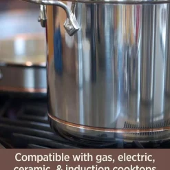Copper Core 5-Ply Bonded Cookware, Sauce Pan With Lid, 3 Quart><noscript><img width=