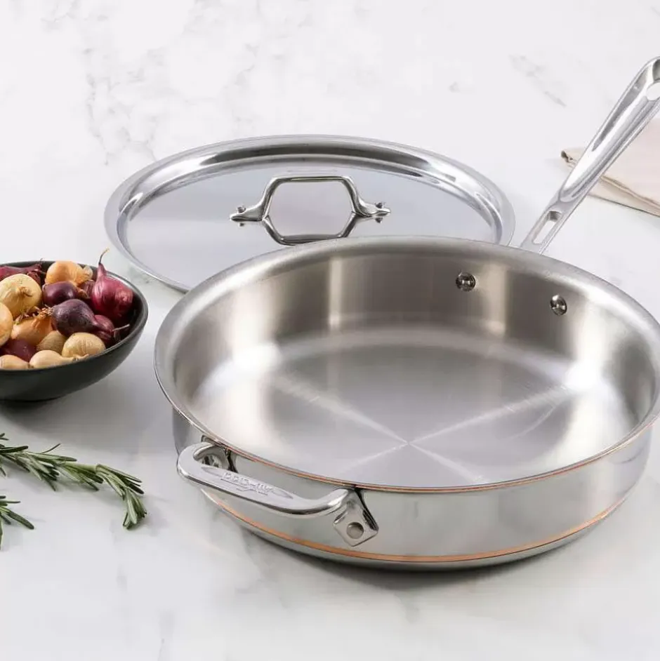Copper Core 5-Ply Bonded Cookware, Saute Pan With Lid, 3 Quart>All-Clad Hot