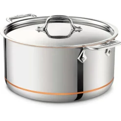 Copper Core 5-Ply Bonded Cookware, Stockpot With Lid, 8 Quart><noscript><img width=