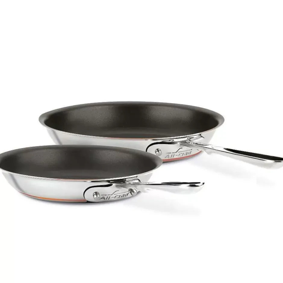 Copper Core 5-Ply Bonded Cookware, 2 Piece Nonstick Fry Pan Set, 8 & 10 Inch>All-Clad New