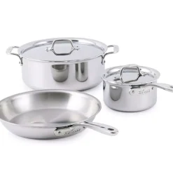 D3 Everyday Stainless 3-Ply Bonded Cookware, 5 Piece Set><noscript><img width=