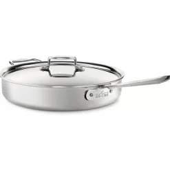 D5 Stainless Brushed 5-Ply Bonded Cookware, Saute Pan With Lid, 6 Quart><noscript><img width=