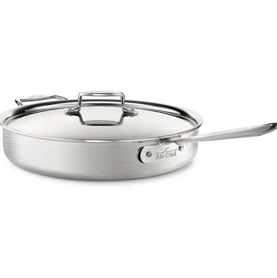 D5 Stainless Brushed 5-Ply Bonded Cookware, Saute Pan With Lid, 6 Quart>All-Clad Clearance
