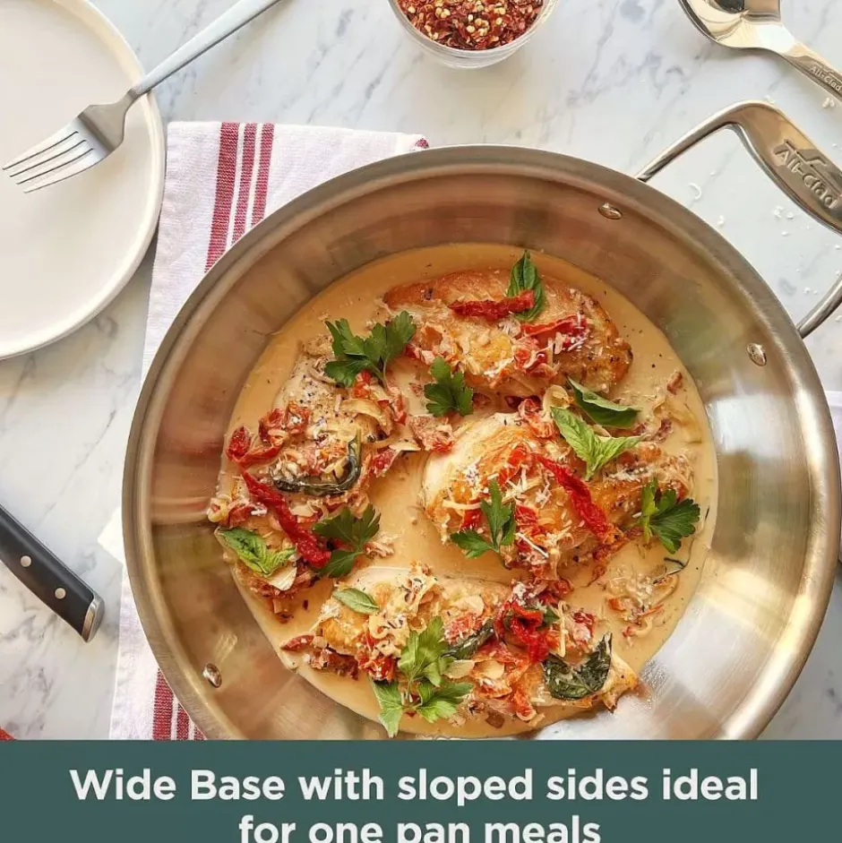 D5 Stainless Brushed 5-Ply Bonded Cookware, Weeknight Pan With Lid, 4 Quart>All-Clad Fashion
