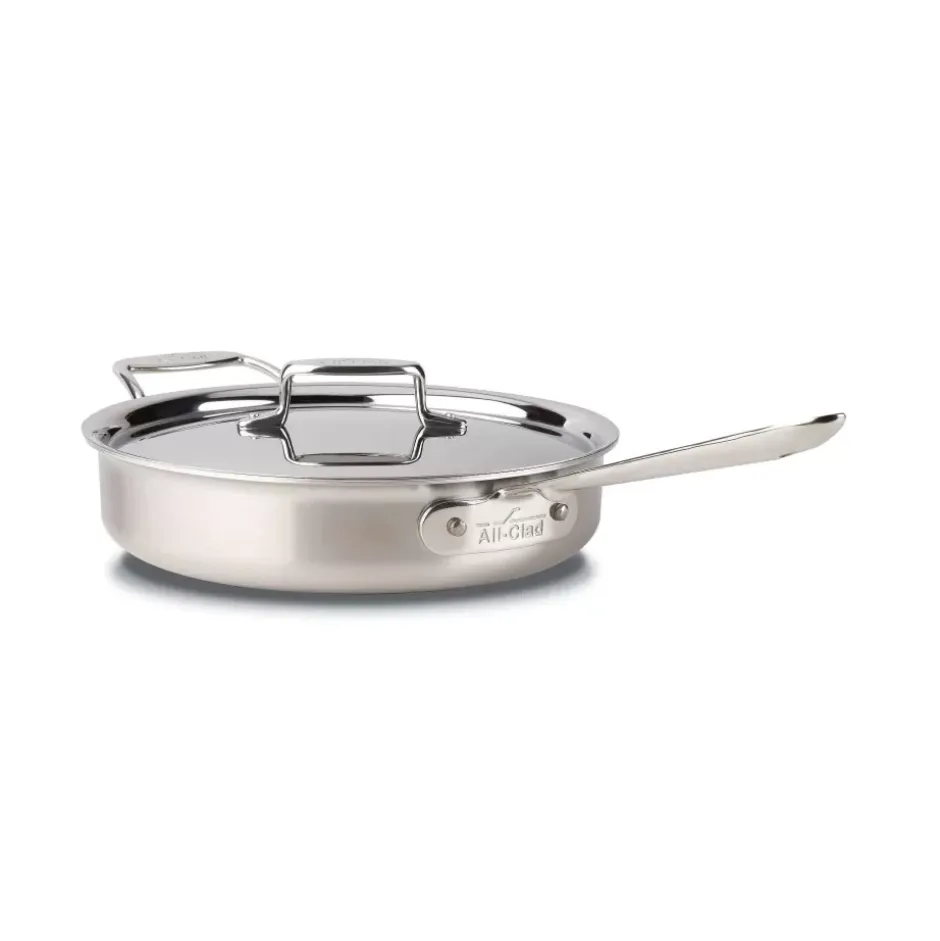 D5 Stainless Brushed 5-Ply Bonded Cookware, Saute Pan With Lid, 3 Quart>All-Clad New