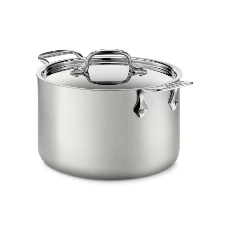 D5 Stainless Brushed 5-Ply Bonded Cookware, Soup Pot With Lid, 4 Quart>All-Clad Outlet