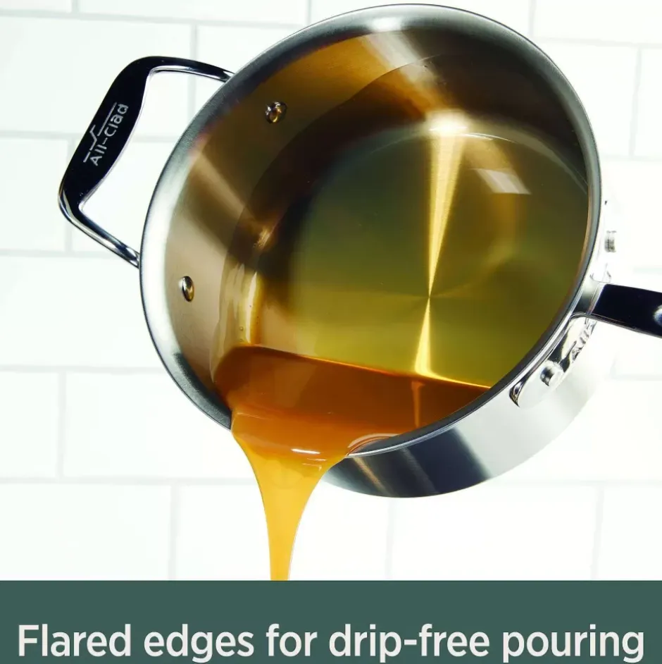 D5 Stainless Brushed 5-Ply Bonded Cookware, Soup Pot With Lid, 4 Quart>All-Clad Outlet