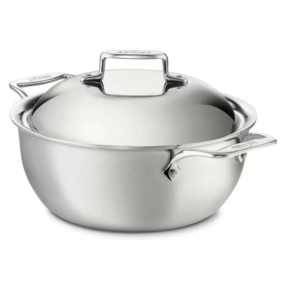 D5 Stainless Brushed 5-Ply Bonded Cookware, Dutch Oven, 5.5 Quart>All-Clad Hot
