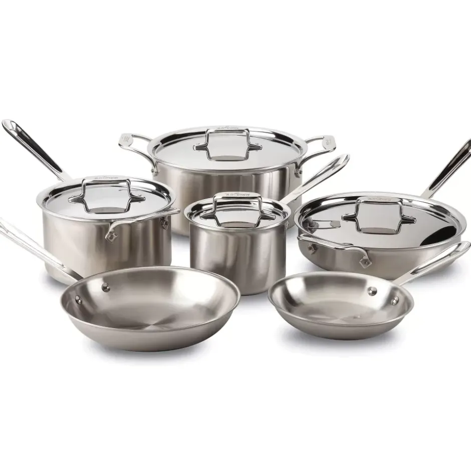 D5 Stainless Brushed 5-Ply Bonded Cookware Set, 10 Piece Set>All-Clad Online