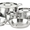 D5 Stainless Brushed 5-Ply Bonded Cookware Set, 11 Piece Set>All-Clad Best