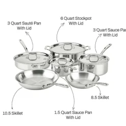 D3 Stainless Everyday, 10 Piece Pots And Pans Cookware Set><noscript><img width=