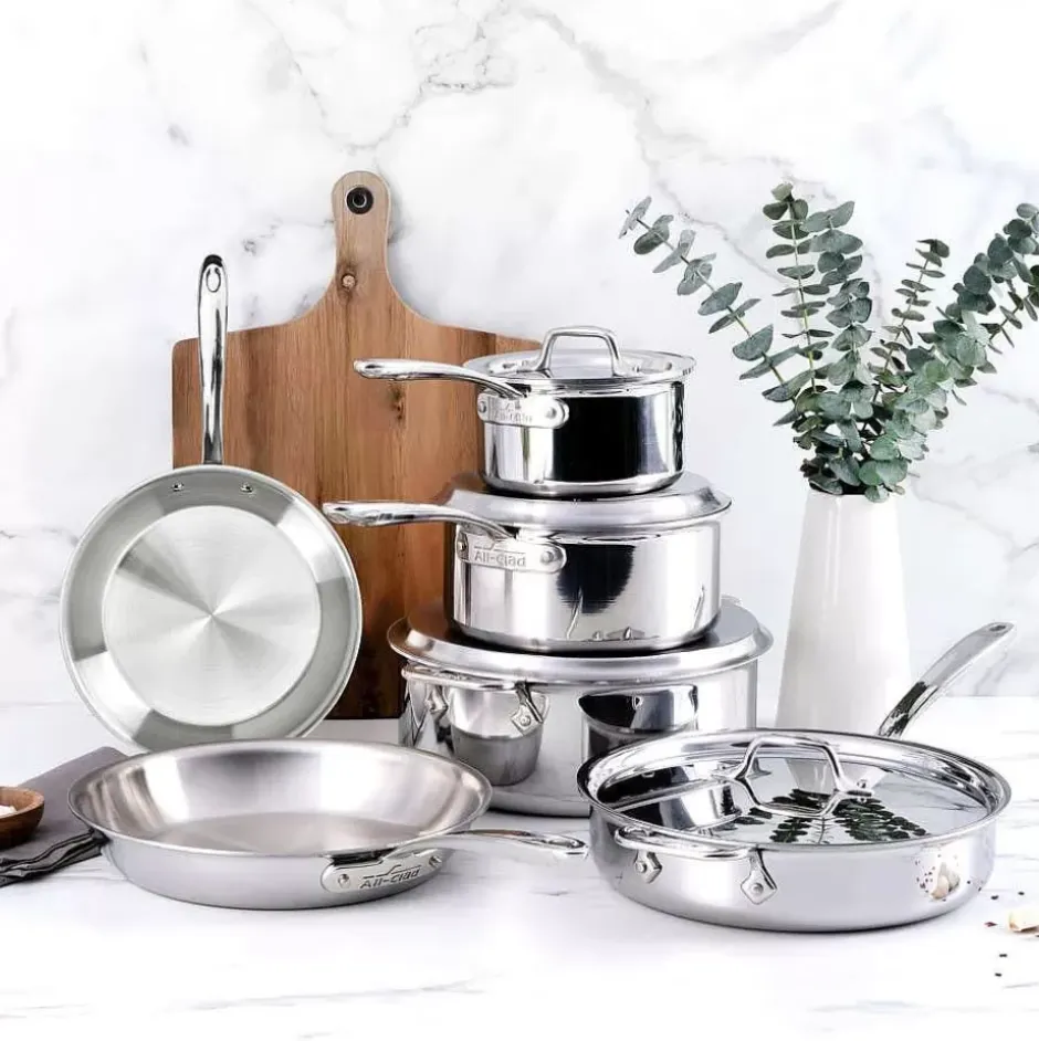 D3 Stainless Everyday, 10 Piece Pots And Pans Cookware Set>All-Clad Outlet