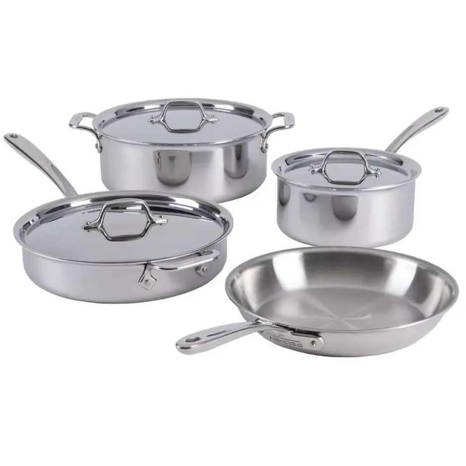 D3 Stainless Everyday, 7 Piece Pots And Pans Cookware Set>All-Clad Hot