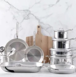 D3 Stainless Everyday 3-Ply Bonded Cookware Set, 20 Piece><noscript><img width=