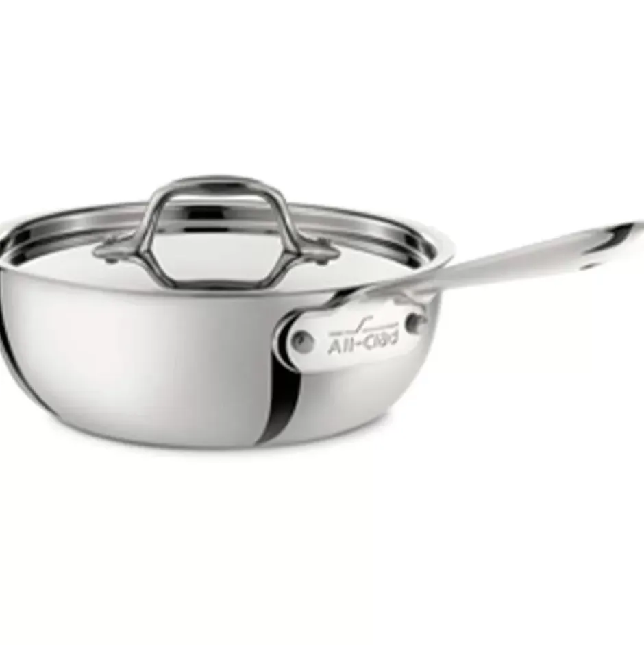 D3 Stainless 3-Ply Bonded Cookware, Saucier With Lid, 2 Quart>All-Clad Online