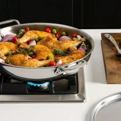 D3 Stainless 3-Ply Bonded Cookware, Sunday Supper Pan With Lid, 7 Quart><noscript><img width=