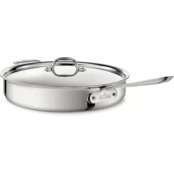 D3 Stainless 3-Ply Bonded Cookware, Saute Pan With Lid, 6 Quart><noscript><img width=