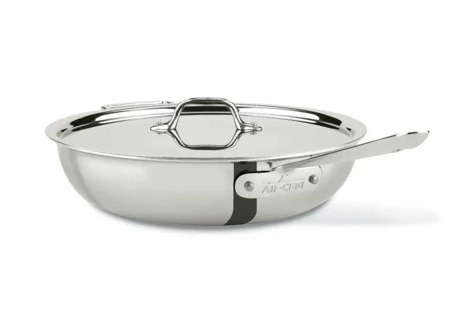 D3 Stainless 3-Ply Bonded Cookware, Weeknight Pan With Lid, 4 Quart>All-Clad Outlet