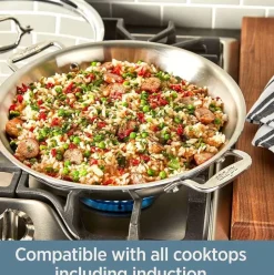 D3 Stainless 3-Ply Bonded Cookware, Universal Pan With Lid, 3 Quart><noscript><img width=