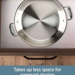D3 Stainless 3-Ply Bonded Cookware, Universal Pan With Lid, 3 Quart><noscript><img width=