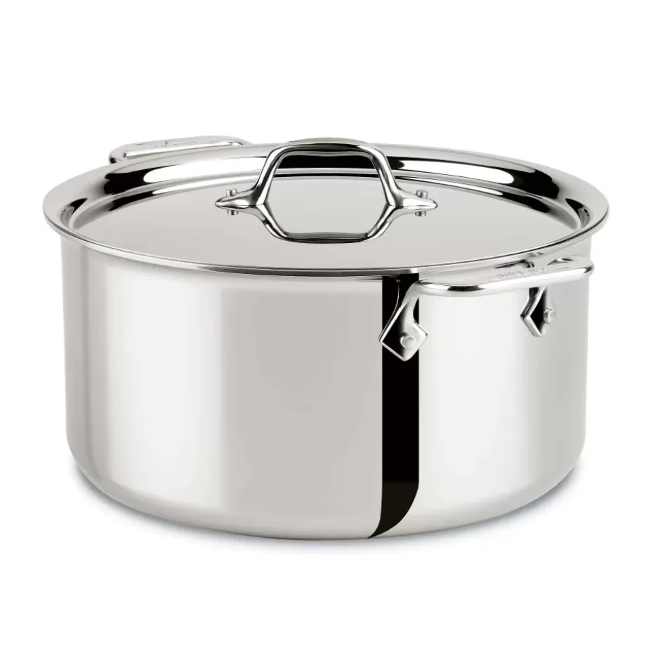 D3 Stainless 3-Ply Bonded Cookware, Stockpot With Lid, 8 Quart>All-Clad Clearance