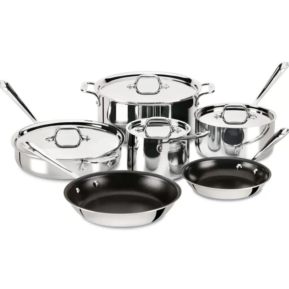 D3 Stainless 3-Ply Bonded Cookware Set, Nonstick 10 Piece Set>All-Clad Online