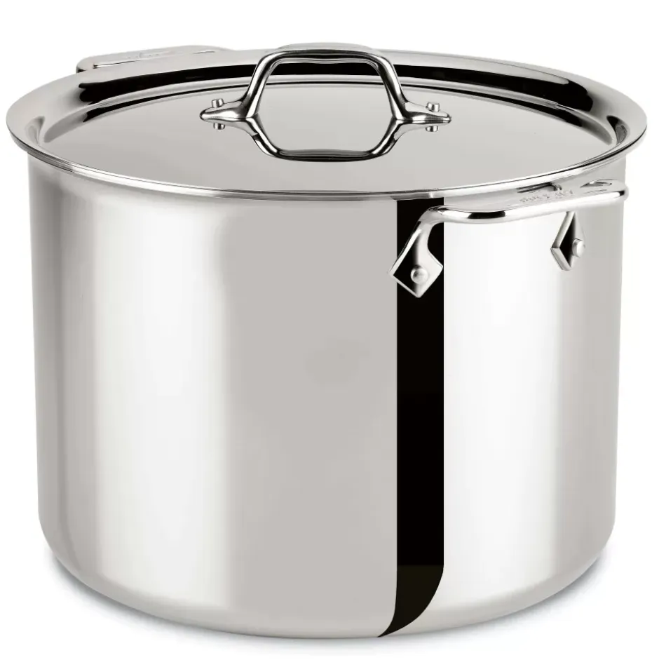 D3 Stainless 3-Ply Bonded Cookware, Stockpot With Lid, 12 Quart>All-Clad Clearance