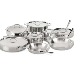 D3 Stainless 3-Ply Bonded Cookware Set, 14 Piece Set><noscript><img width=