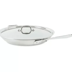 D3 Stainless 3-Ply Bonded Cookware, Fry Pan With Lid, 14 Inch>All-Clad New
