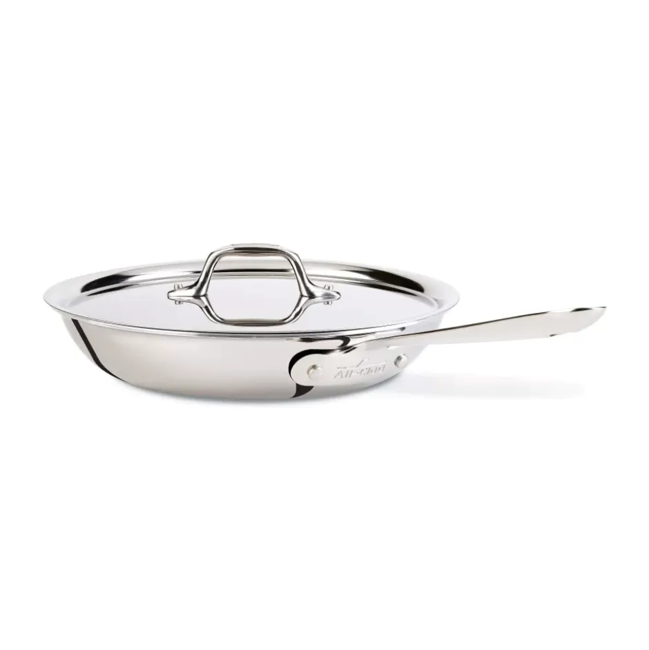 D3 Stainless 3-Ply Bonded Cookware 10 Inch Skillet With Lid>All-Clad New
