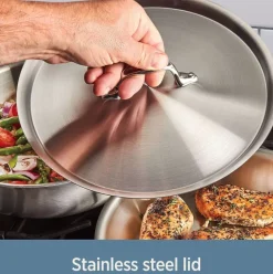 D3 Stainless 3-Ply Bonded Cookware 10 Inch Skillet With Lid><noscript><img width=