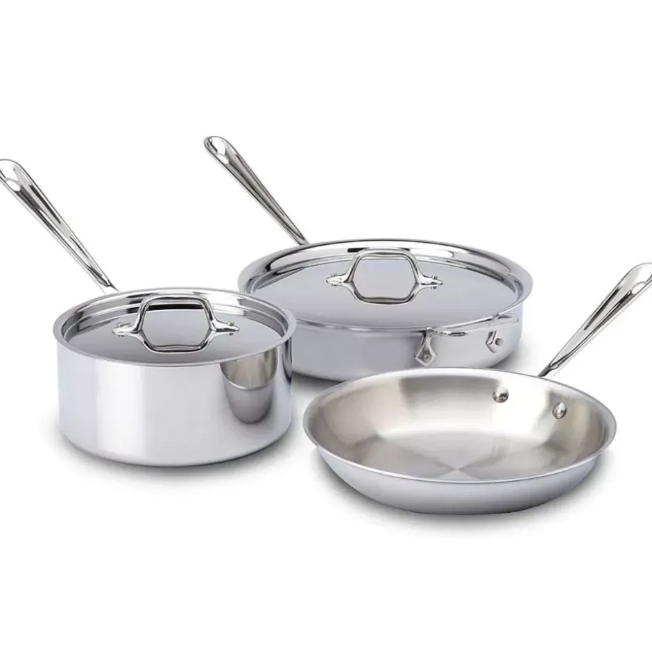 D3 Stainless 3-Ply 5 Piece Cookware Set>All-Clad Online