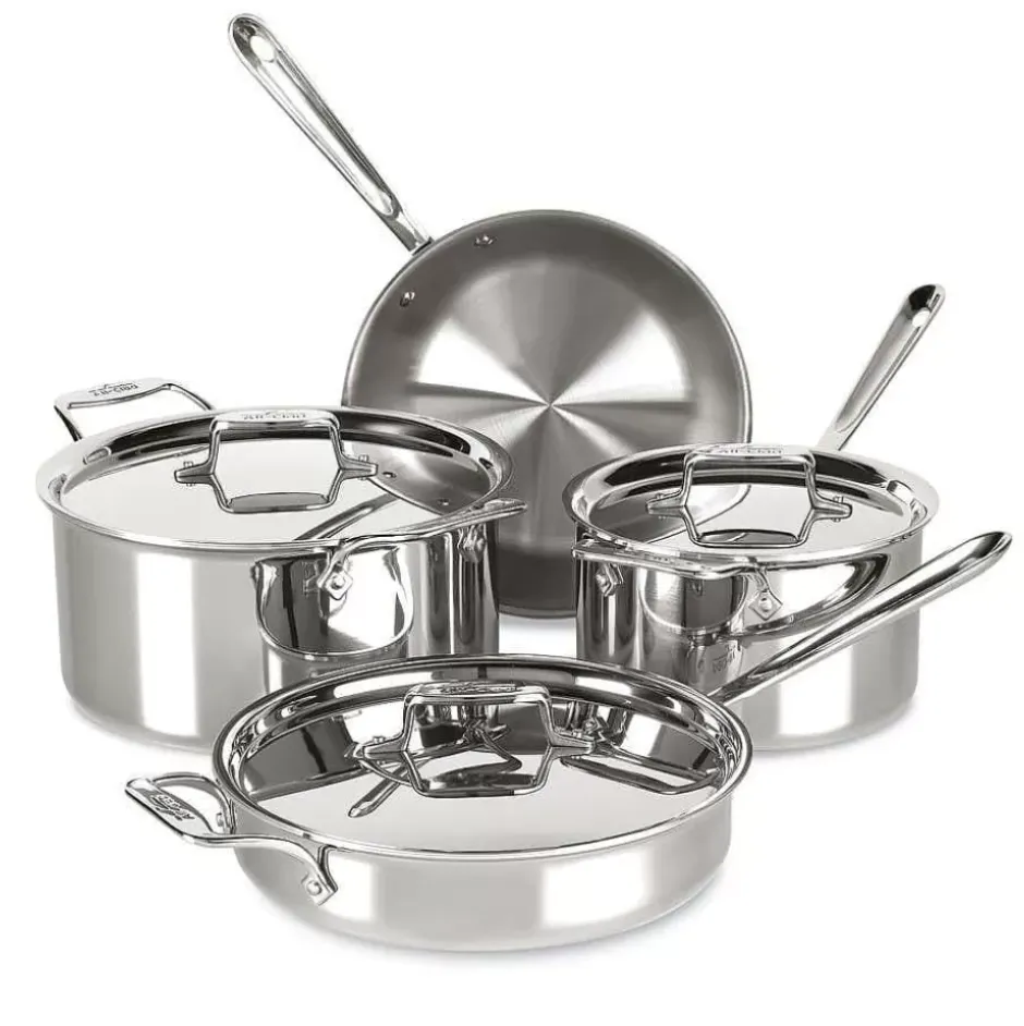 D5 Stainless 5-Ply 7 Piece Stainless Steel Cookware Set>All-Clad Sale