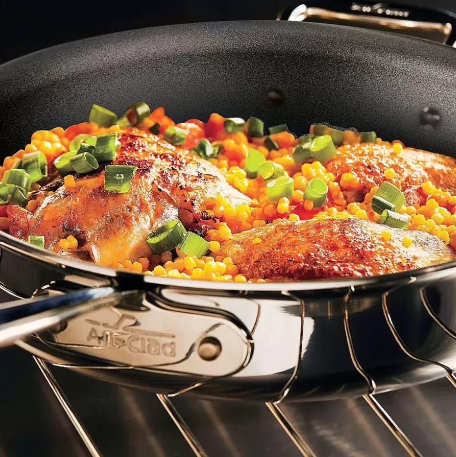 D5 Stainless Polished 2 Piece Nonstick Fry Pan Set, 8 & 10 Inch>All-Clad Clearance