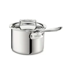 D5 Stainless Polished 5-Ply Bonded Cookware, Sauce Pan With Lid, 2 Quart>All-Clad Clearance