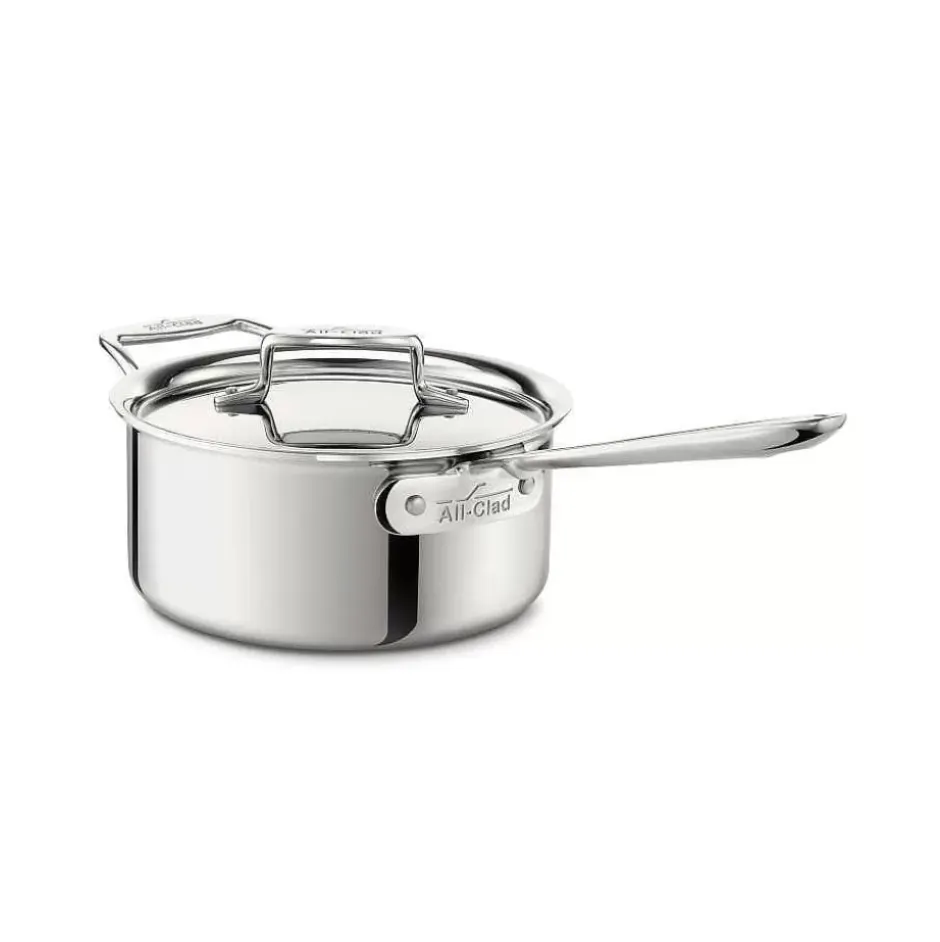 D5 Stainless Polished 5-Ply Bonded Cookware, 3 Quart Sauce Pan With Lid>All-Clad Fashion