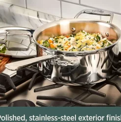 D5 Stainless Polished 5-Ply Bonded Cookware, 3 Quart Sauce Pan With Lid><noscript><img width=