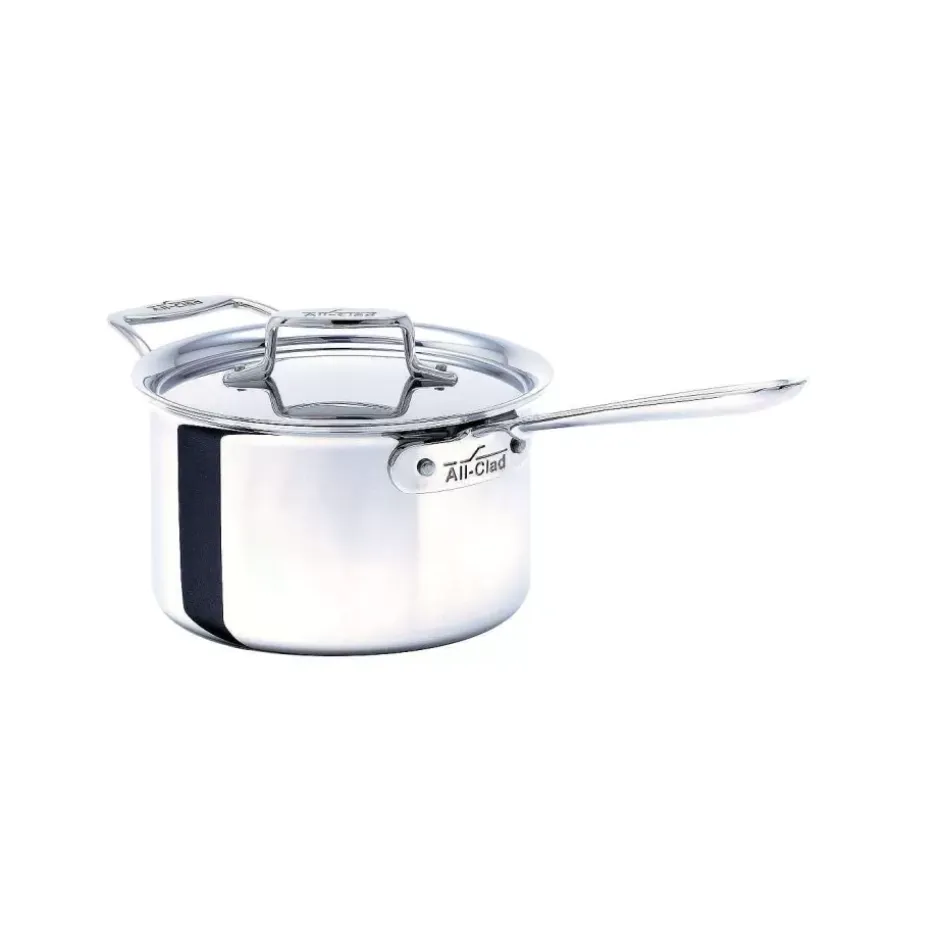 D5 Stainless Polished 5-Ply Bonded Cookware, Sauce Pan With Lid, 4 Quart>All-Clad Hot