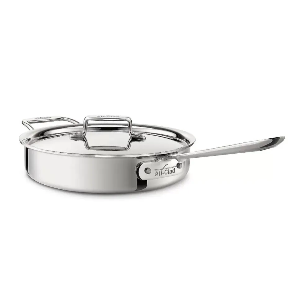 D5 Stainless Polished 5-Ply Bonded Cookware, Saute Pan With Lid, 3 Quart>All-Clad Online