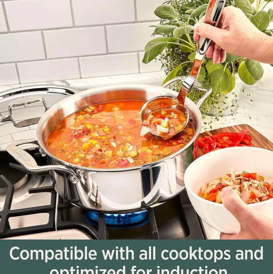 D5 Stainless Polished 5-Ply Bonded Cookware, Ultimate Soup Pot With Lid And Ladle, 6 Quart>All-Clad Discount