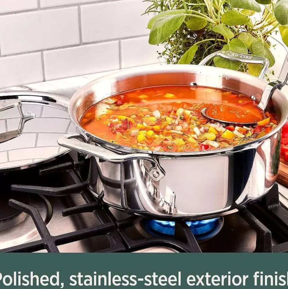 D5 Stainless Polished 5-Ply Bonded Cookware, Ultimate Soup Pot With Lid And Ladle, 6 Quart>All-Clad Discount