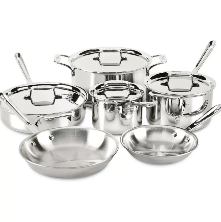 D5 Stainless Polished 5-Ply Bonded Cookware Set, 10 Piece Set>All-Clad Online