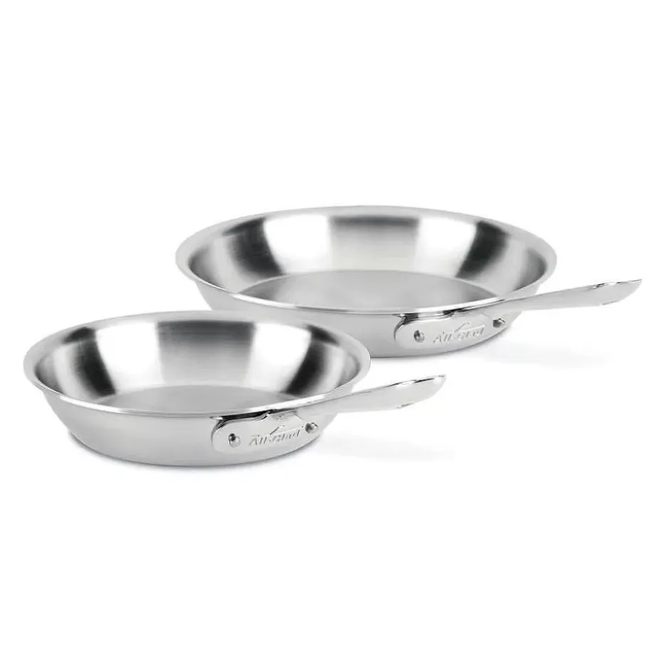 D5 Stainless Polished 5-Ply Bonded Cookware Set, 8.5 & 10.5 Inch Deep Skillets>All-Clad Hot