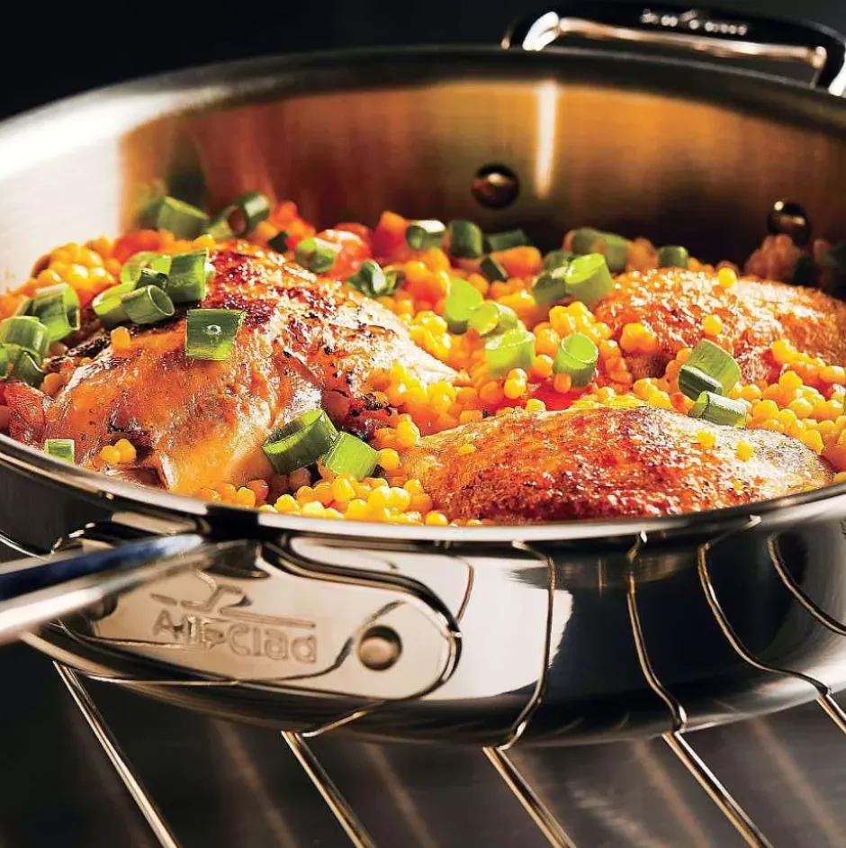 D5 Stainless Polished 5-Ply Bonded Cookware Set, 8.5 & 10.5 Inch Deep Skillets>All-Clad Hot
