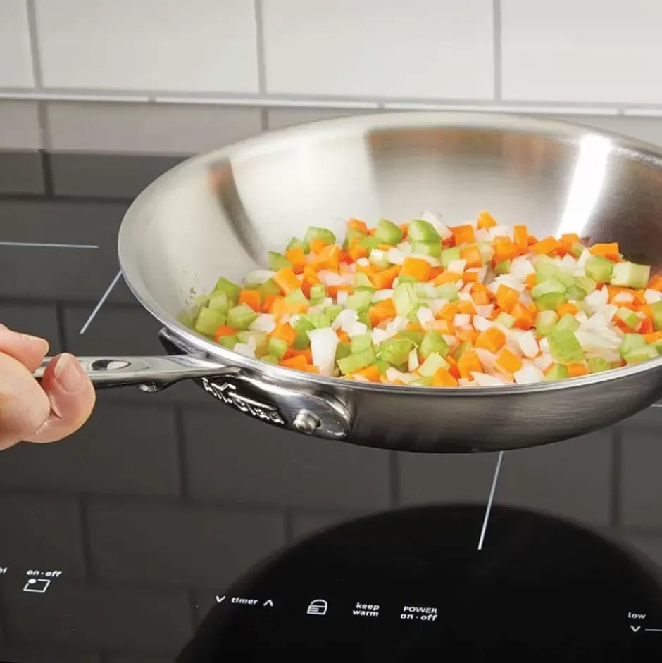 D5 Stainless Polished 5-Ply Bonded Cookware Set, 8.5 & 10.5 Inch Deep Skillets>All-Clad Hot
