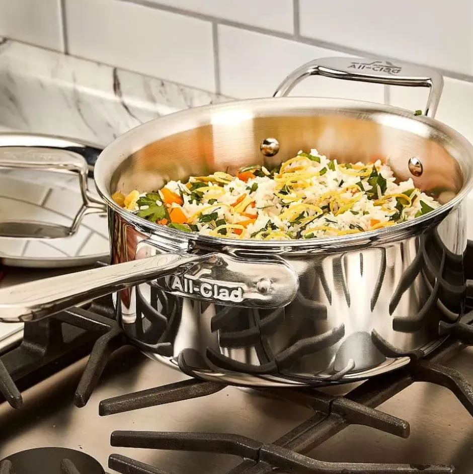 D5 Stainless Polished 5-Ply Bonded Cookware, Deep Fryer Set With Lid And Basket, 6 Quart>All-Clad Outlet
