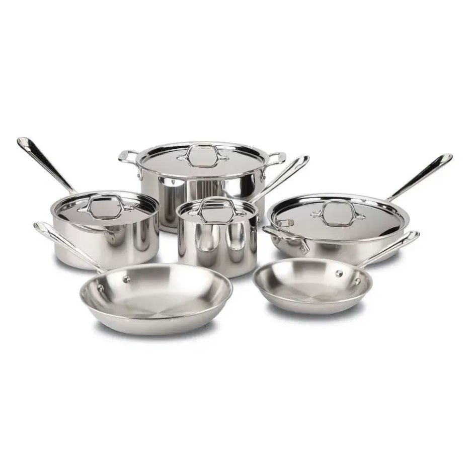 D3 Stainless Steel 10 Piece Cookware Set>All-Clad New