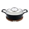 Enameled Cast Iron, Braiser With Lid And Acacia Wood Trivet, 4 Quart>All-Clad Fashion